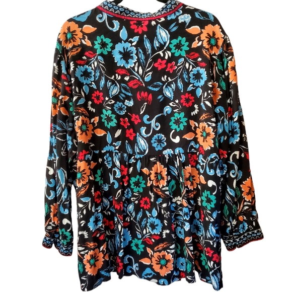 Woman Within Plus 1X Print Tunic Blouse  22-24 - Picture 11 of 12